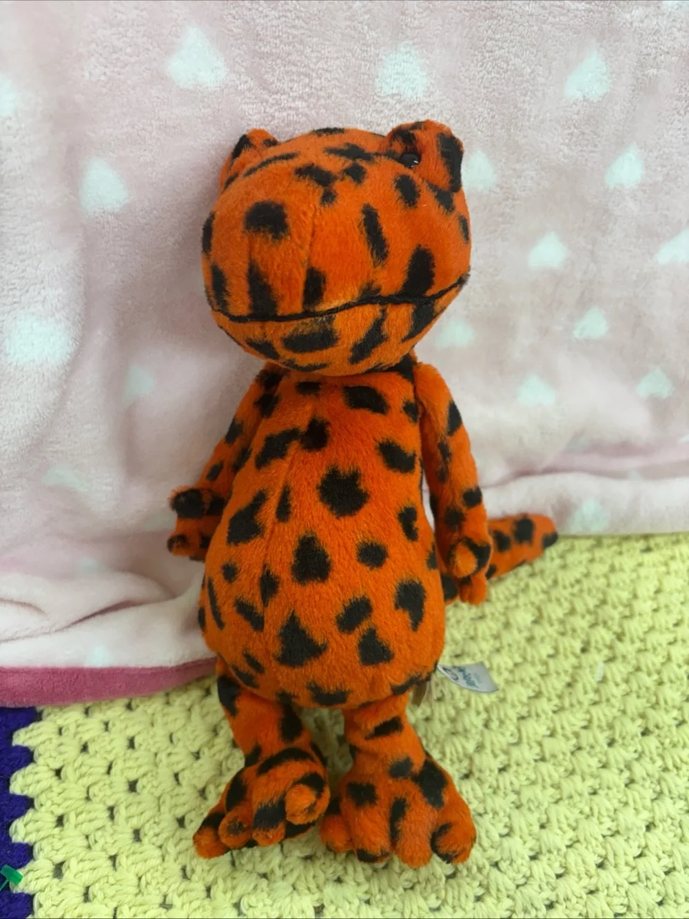 Rare HTF jellycat Syd Salamander Orange/black plush w/ tush tags